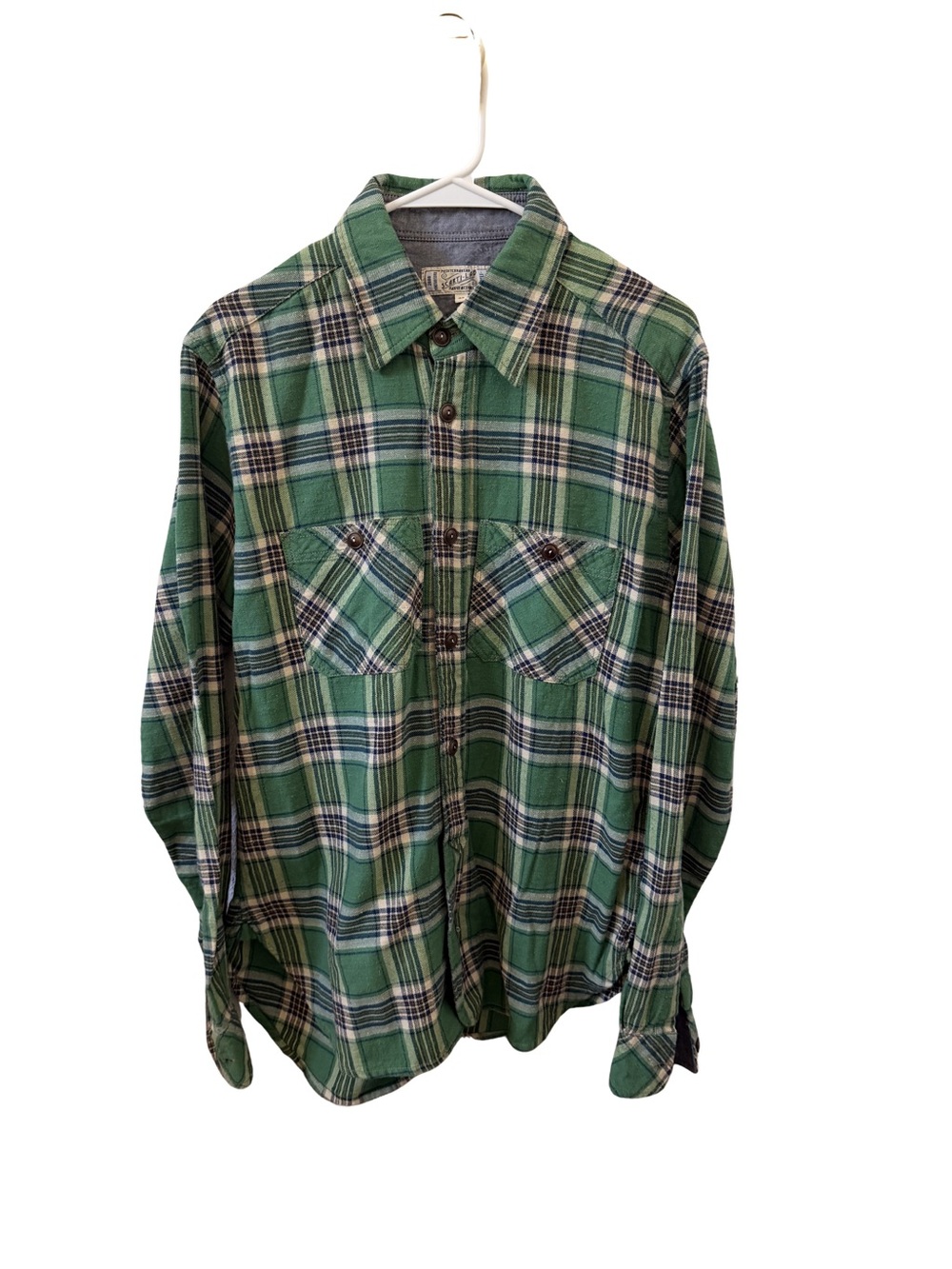 Scarti-Lab Green Plaid Button-Up Flannel Shirt